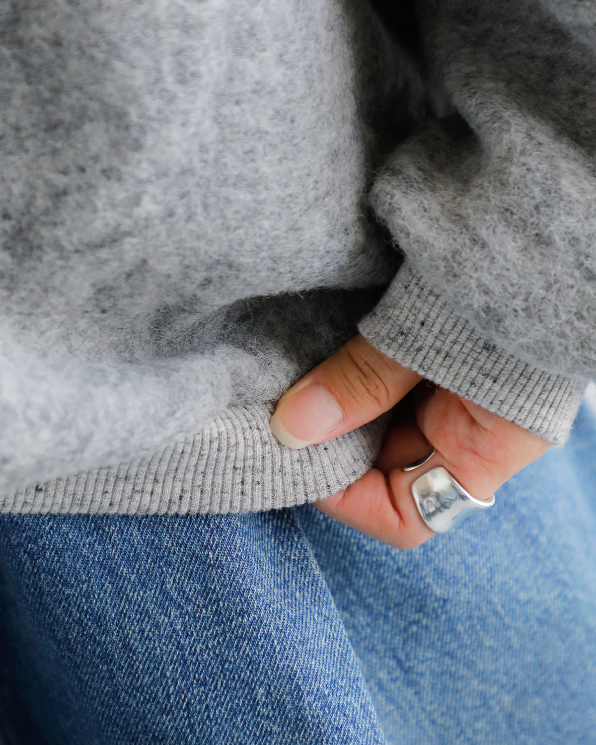 TANAKA(タナカ)シェットランドウールジャージースウェットシャツ “THE SWEATSHIRT” st-186ng