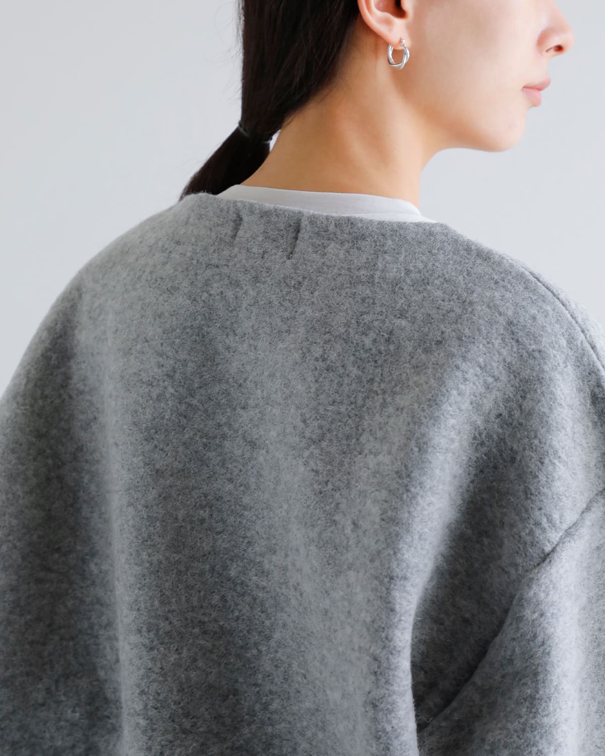 TANAKA(タナカ)シェットランドウールジャージースウェットシャツ “THE SWEATSHIRT” st-186ng