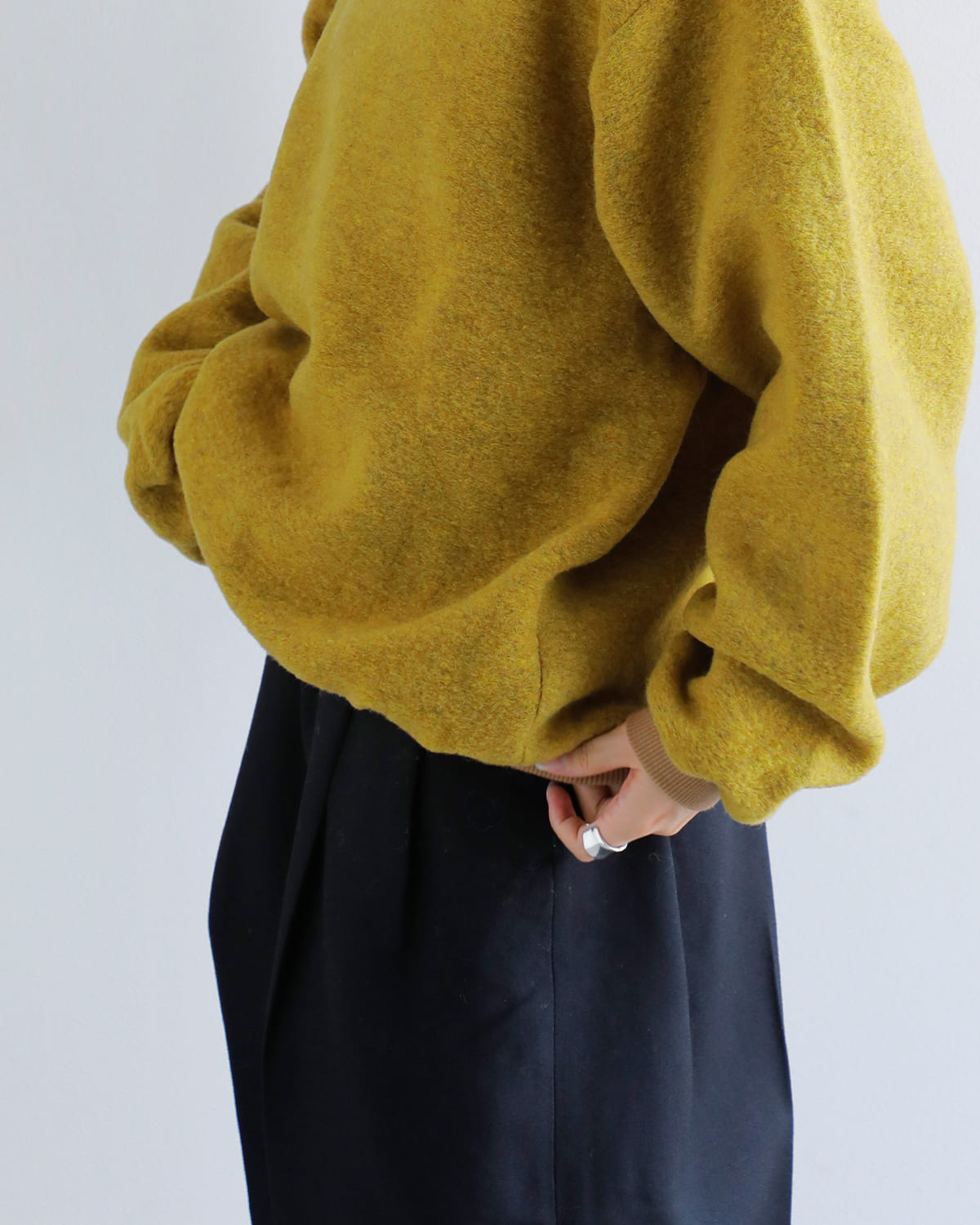 TANAKA(タナカ)シェットランドウールジャージースウェットシャツ “THE SWEATSHIRT” st-186ng