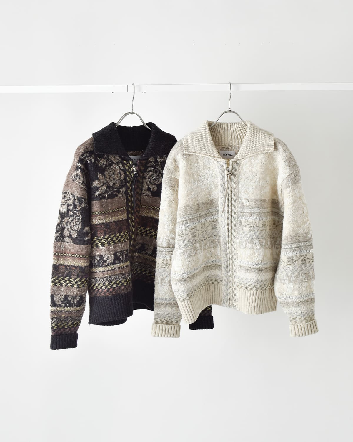 TANAKA(タナカ)ジャガードジップアップニットカーディガン “JACQUARD CARDIGAN” st-230