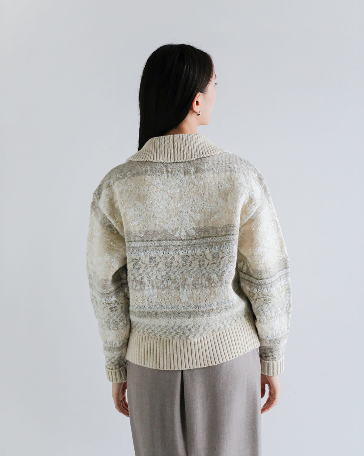 TANAKA(タナカ)ジャガードジップアップニットカーディガン “JACQUARD CARDIGAN” st-230