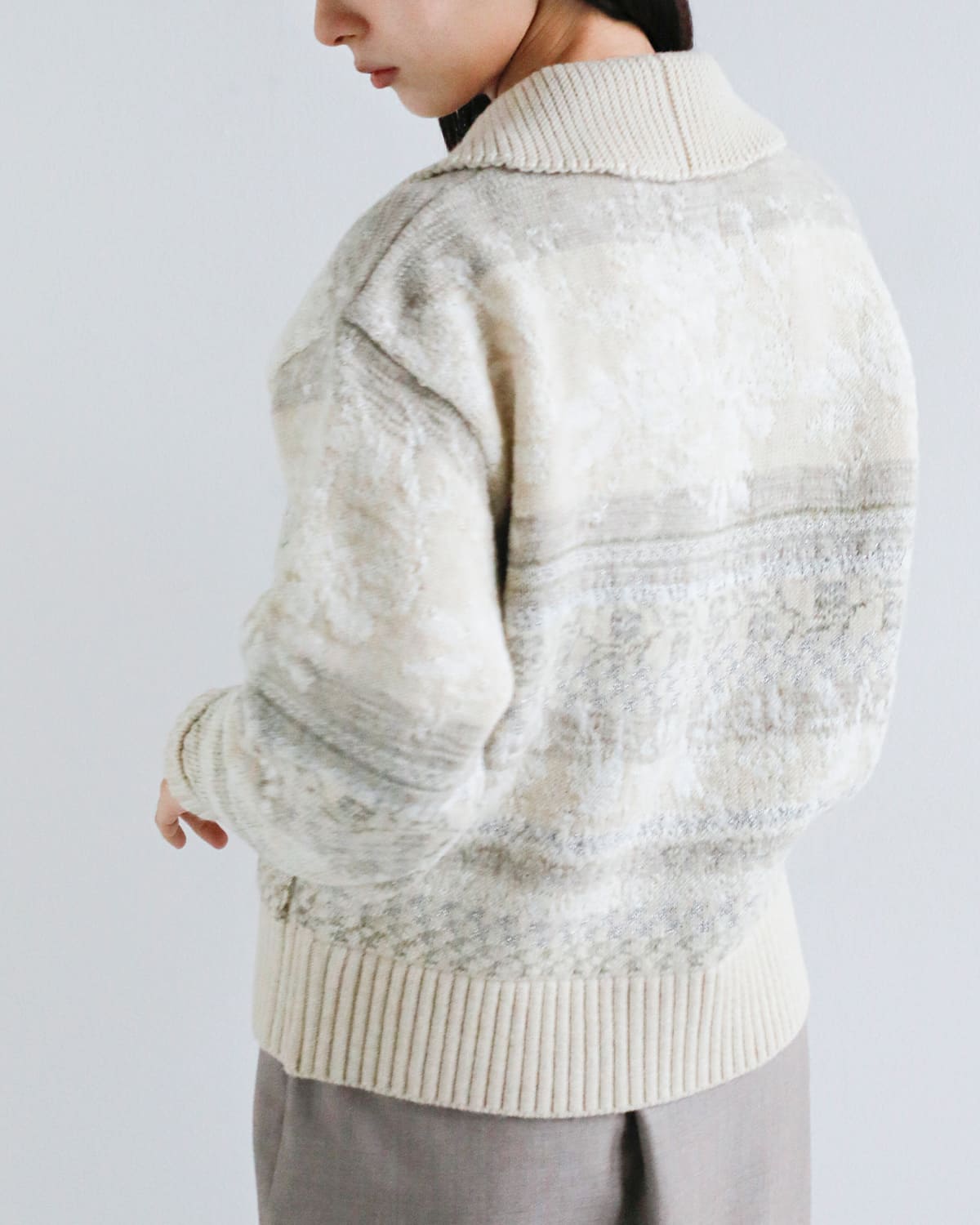 TANAKA(タナカ)ジャガードジップアップニットカーディガン “JACQUARD CARDIGAN” st-230