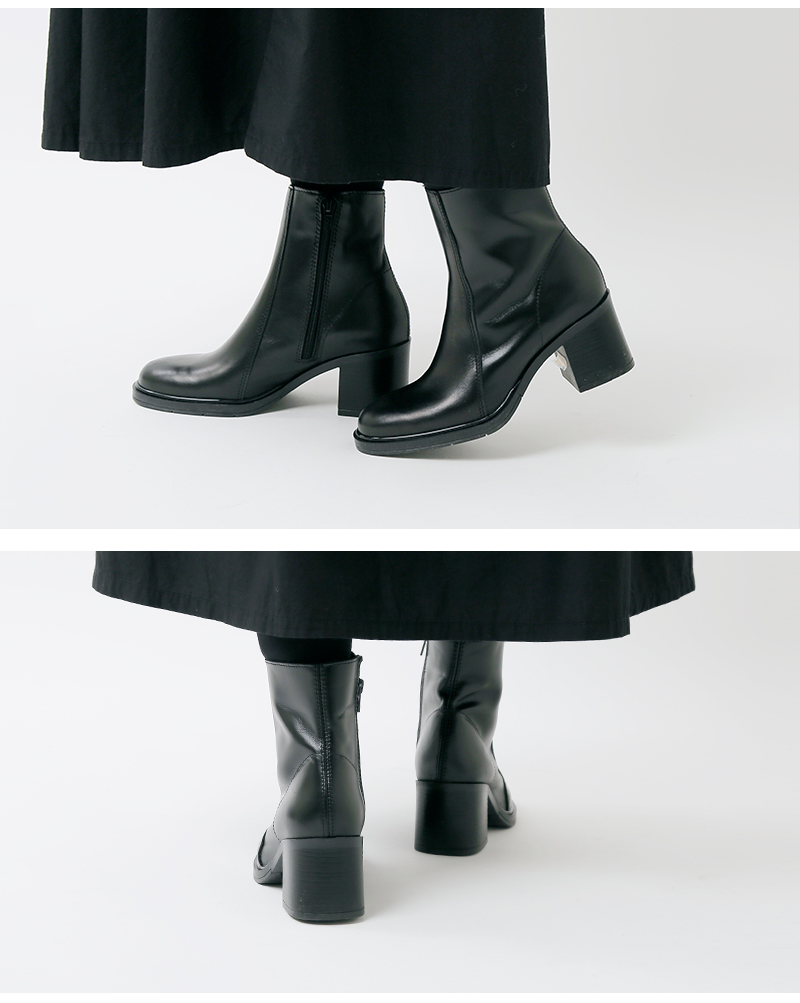 みえ eness エネス カウレザー サイドジップ チャンキーブーツ st