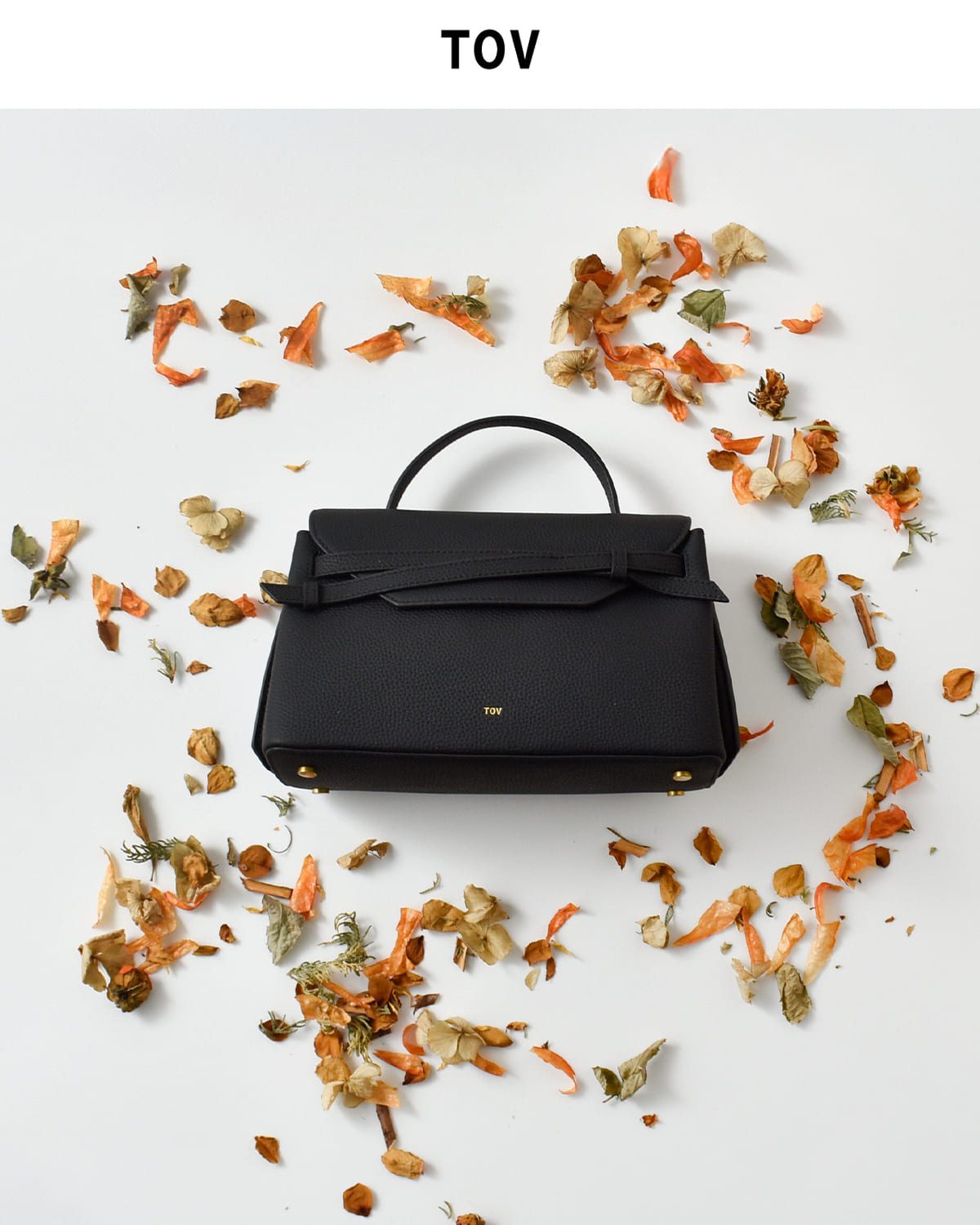 TOV(トーヴ)カウレザー シボ クロスリボン 2way ショルダー ハンドバッグ “MIMI M”t25w02b573