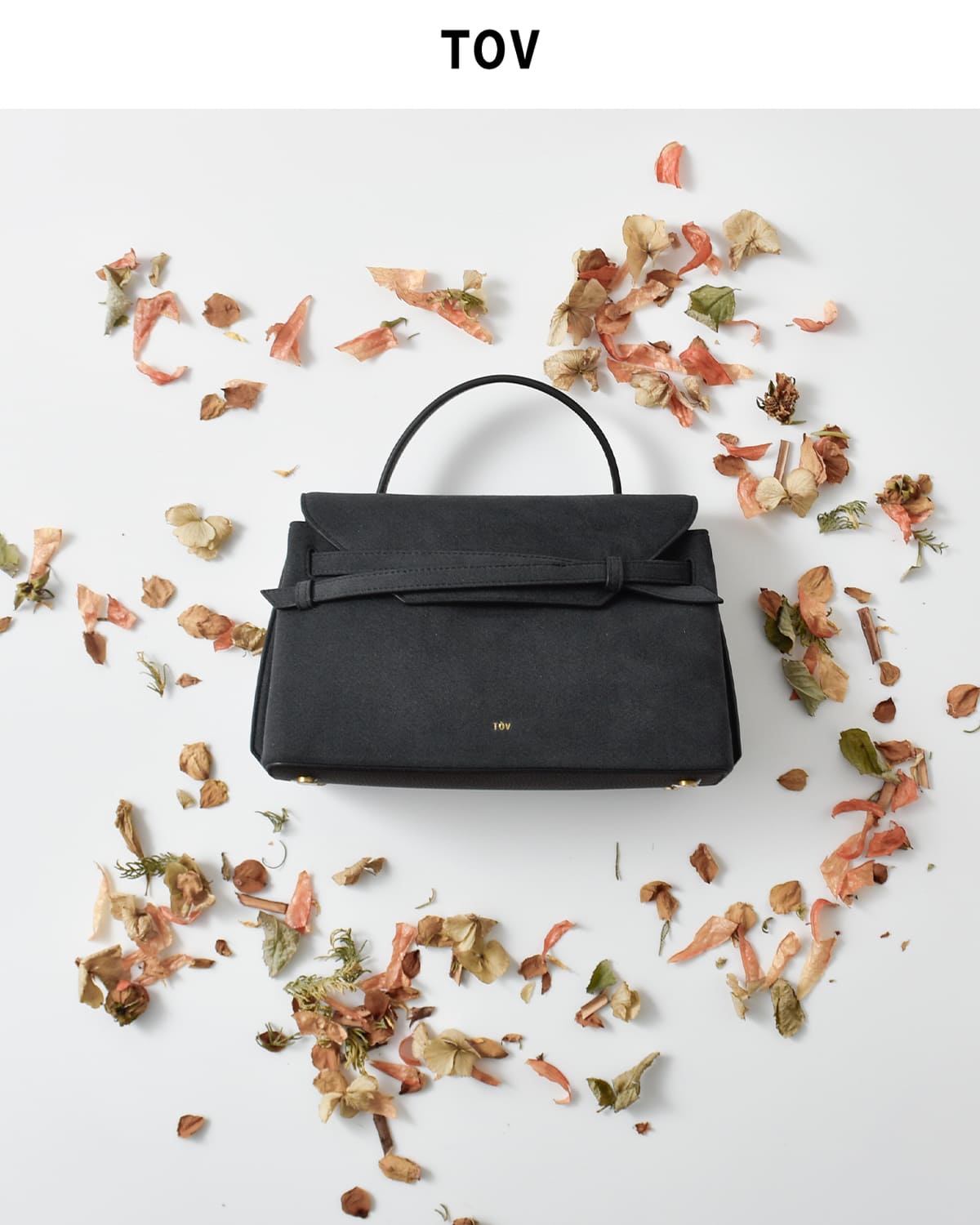 TOV(トーヴ)ウルトラスエード レザー クロスリボン 2way ショルダー ハンドバッグ “MIMI M SUEDE”t25w02b578