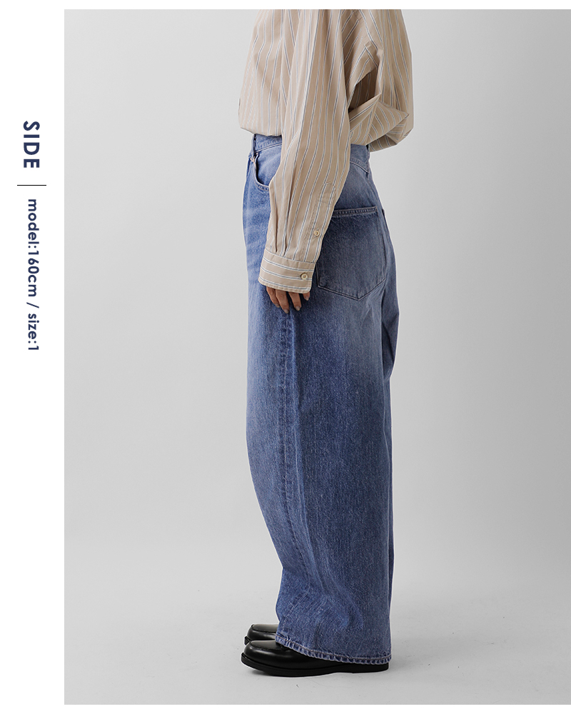 tumugu(ツムグ)12ozコットンヴィンテージデニムワイドパンツtb19140-ca