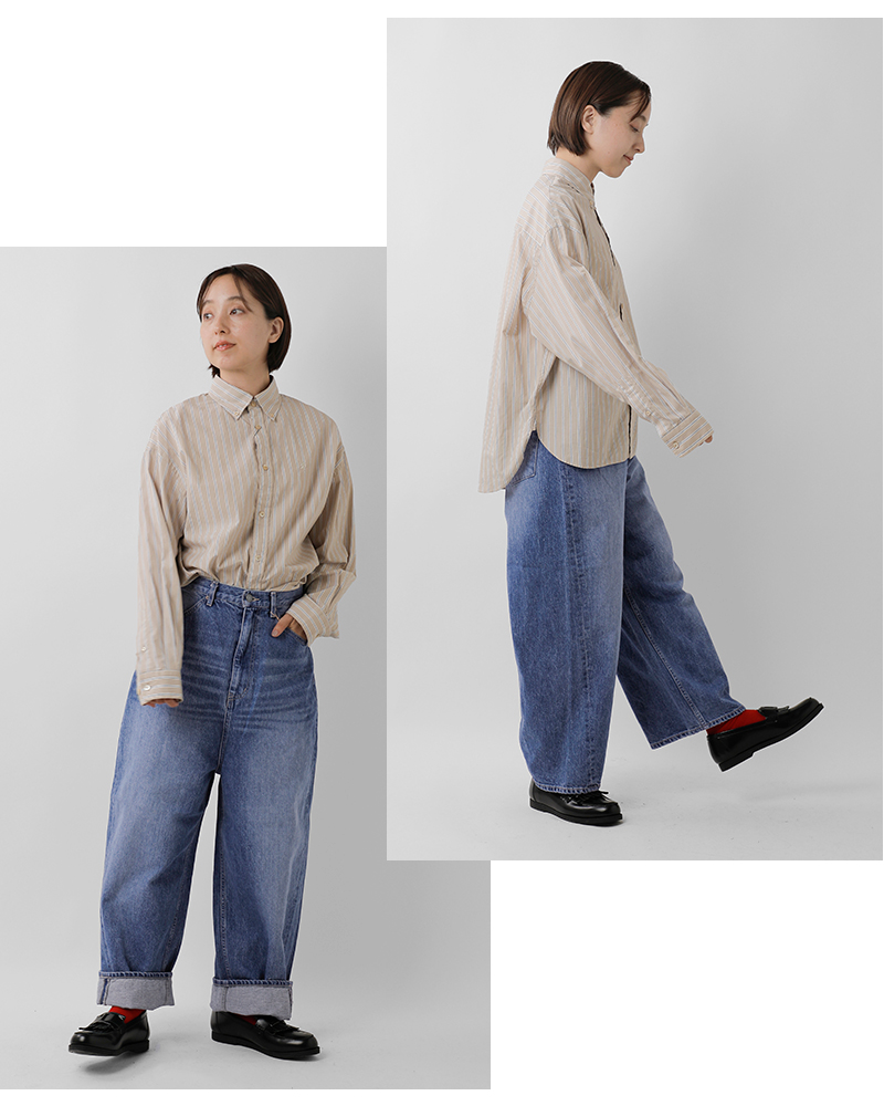 tumugu(ツムグ)12ozコットンヴィンテージデニムワイドパンツtb19140-ca