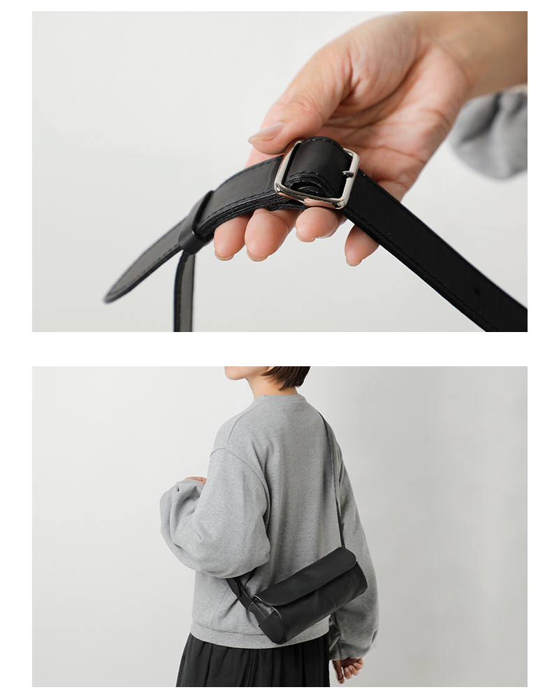 mononogu(モノノグ)レザーチューブミニフラップショルダーバッグtb2-lk