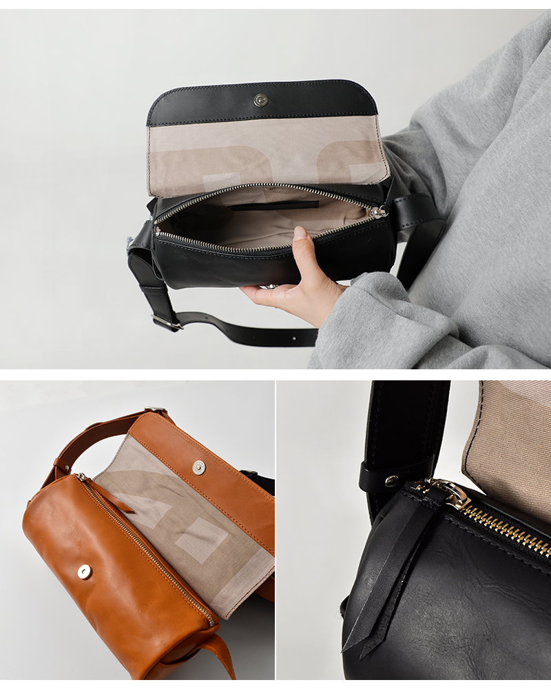 mononogu(モノノグ)レザーチューブミニフラップショルダーバッグtb2-lk