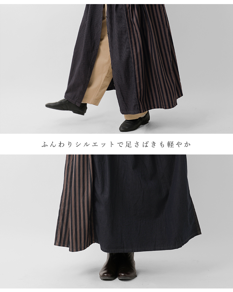 tumugu(ツムグ)デニムヒッコリーストライプ2wayワンピースtb25313