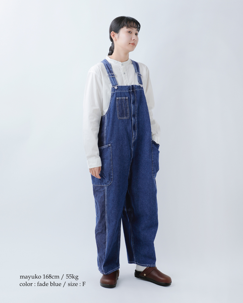 tumugu(ツムグ)キナリヘリンボーンオックス/デニムサロペットtb25328