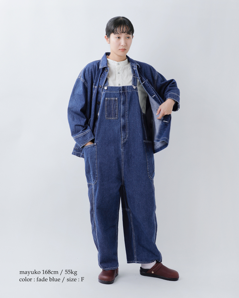 tumugu(ツムグ)キナリヘリンボーンオックス/デニムサロペットtb25328