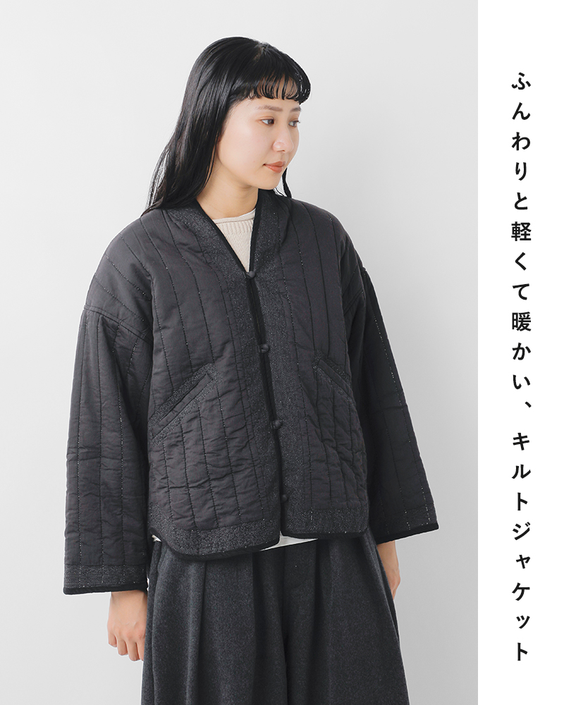tumugu(ツムグ)コットンサテンキルトジャケットtb25332
