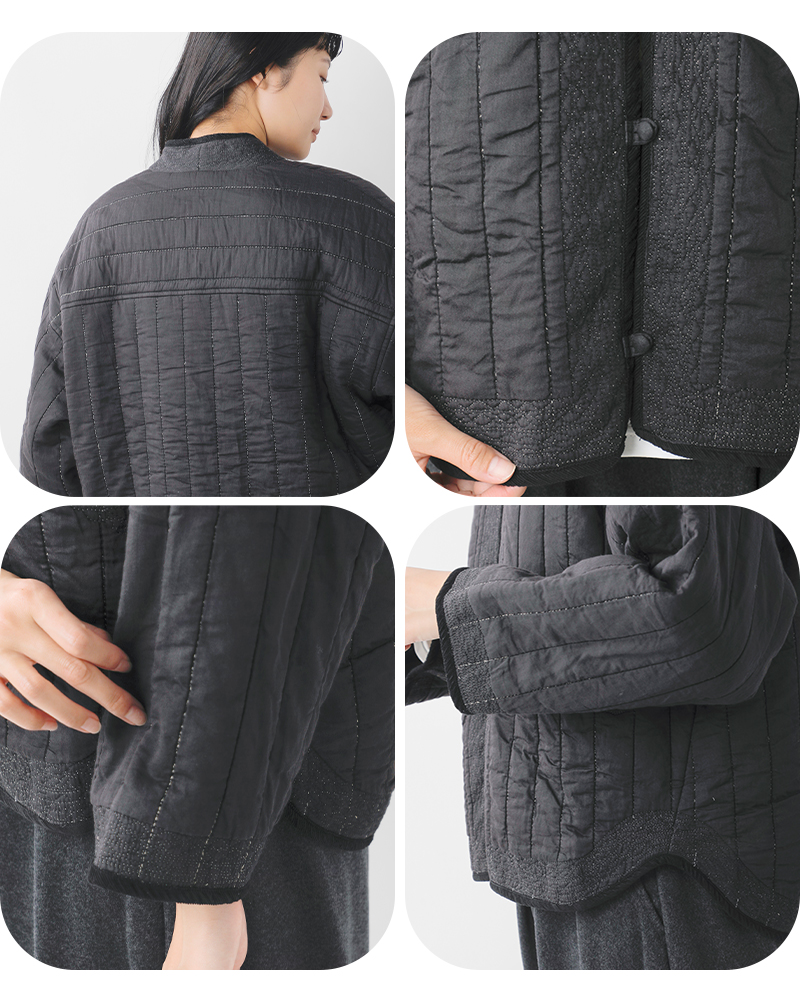 tumugu(ツムグ)コットンサテンキルトジャケットtb25332