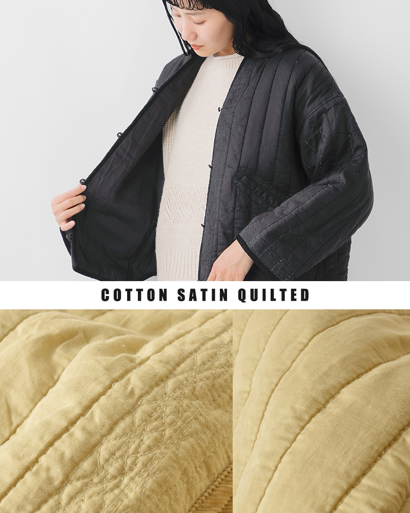 tumugu(ツムグ)コットンサテンキルトジャケットtb25332