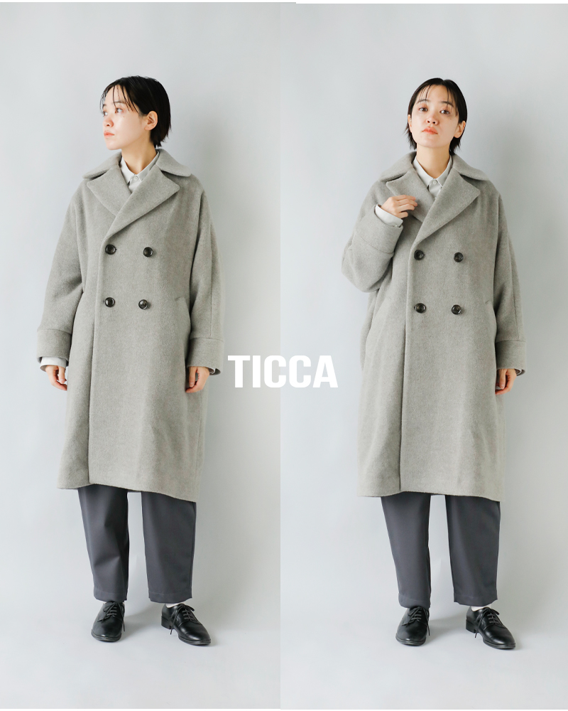 新品タグ付き TICCA 完売ピーコート/TBDA-232 ティッカ TICCA TBDA-232 ピーコート （black） -アウトレット