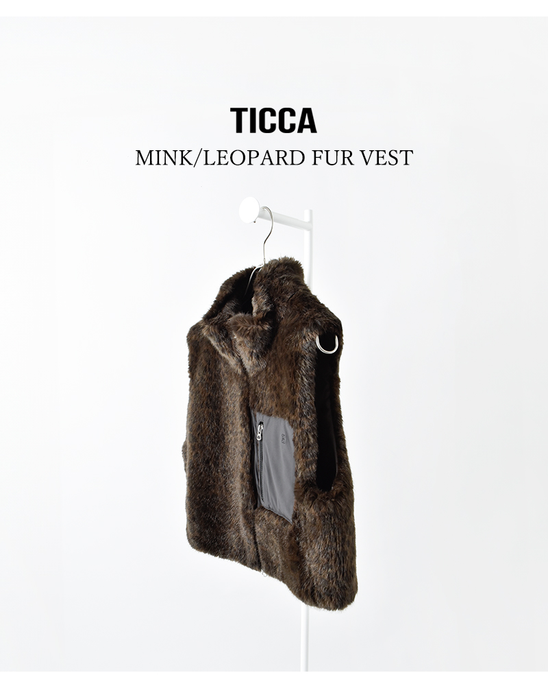 2.6万円からお値下げ◎TEA RIM ミンク × フォックス ファーベスト クーポン対象】TICCA ティッカ ミンク/レオパード ファー ベスト