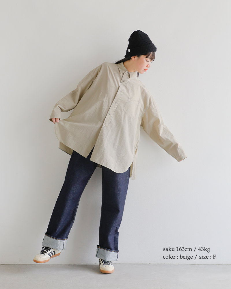 TICCA(ティッカ)コットンハーブスクエアビッグシャツブルゾンUNItbea-113
