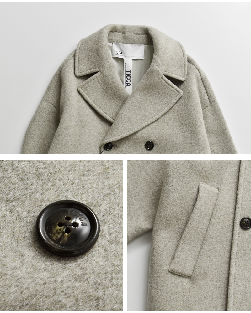 クーポン対象】TICCA ティッカ ウール ピーコート tbea-242-ms