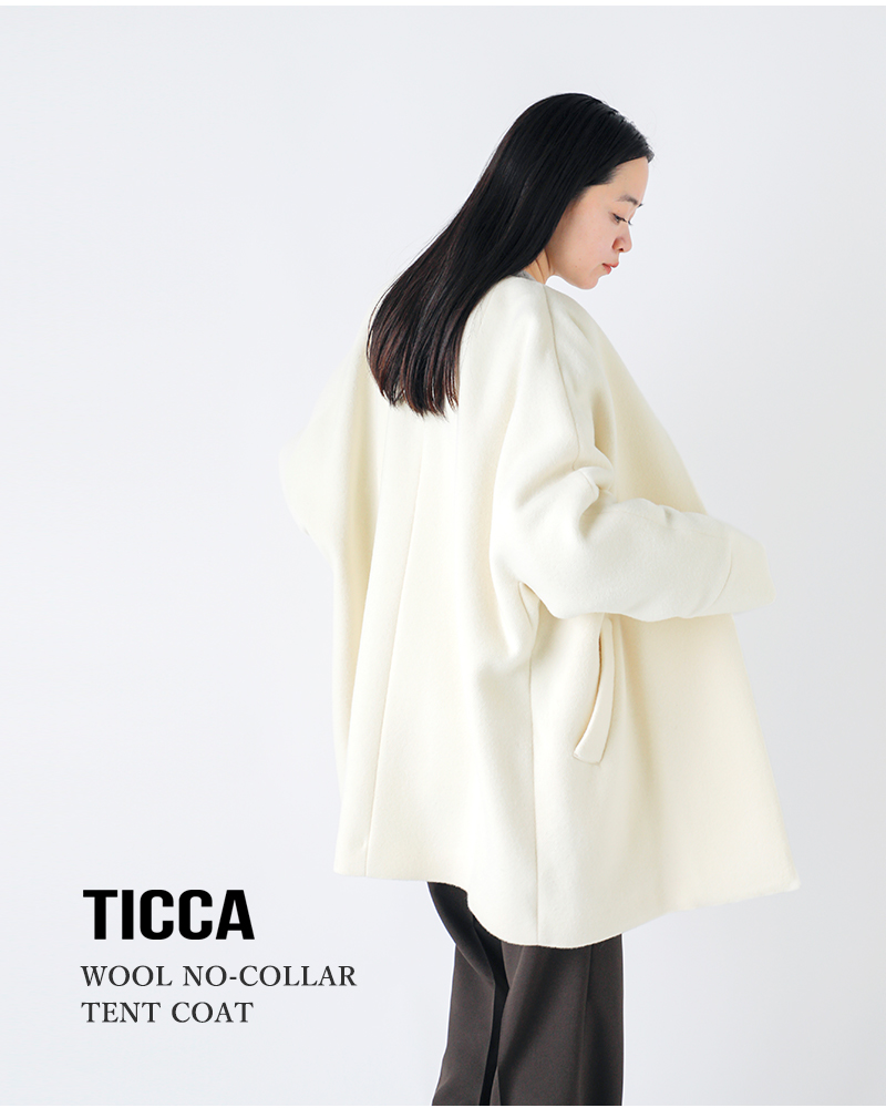 TICCA(ティッカ)ウールノーカラーテントコートtbea-244
