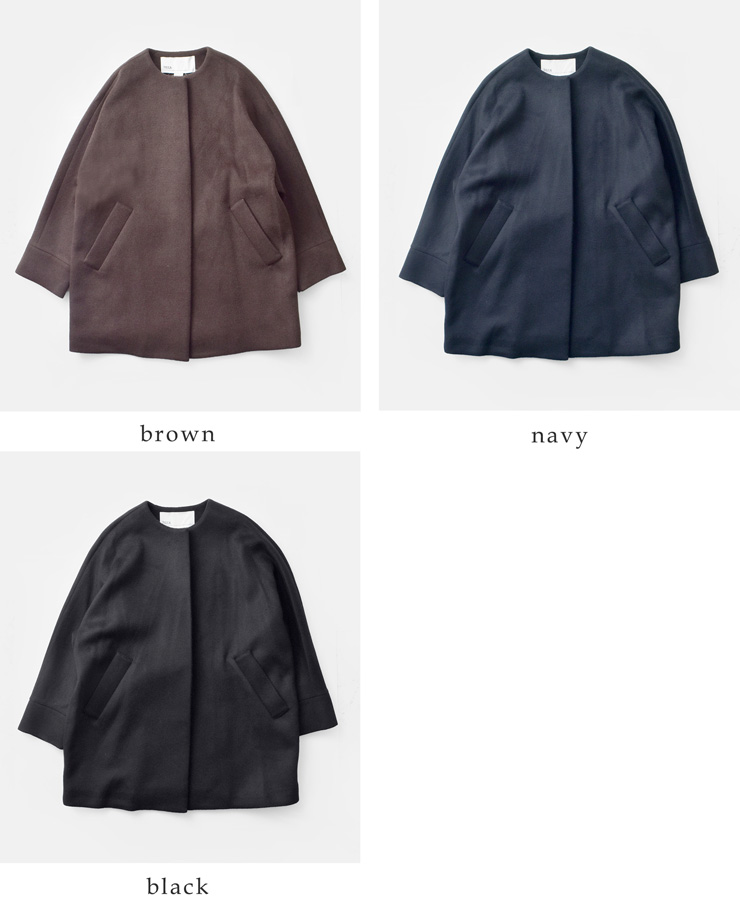 TICCA(ティッカ)ウールノーカラーテントコートtbea-244