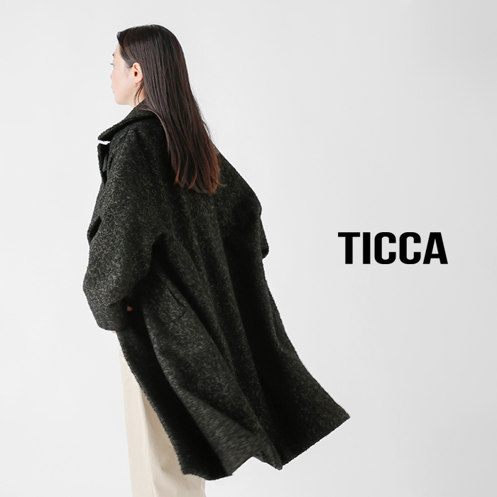 TICCA ツイードテントコート 定価68,200円 ティッカ TICCA (ティッカ) ミックスツイードテントコート