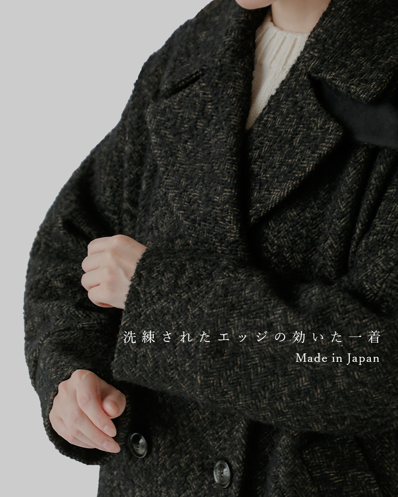 TICCA未使用  ウール  テント コート ブラック TICCA ティッカ ウール ロング テント コート tbea-245