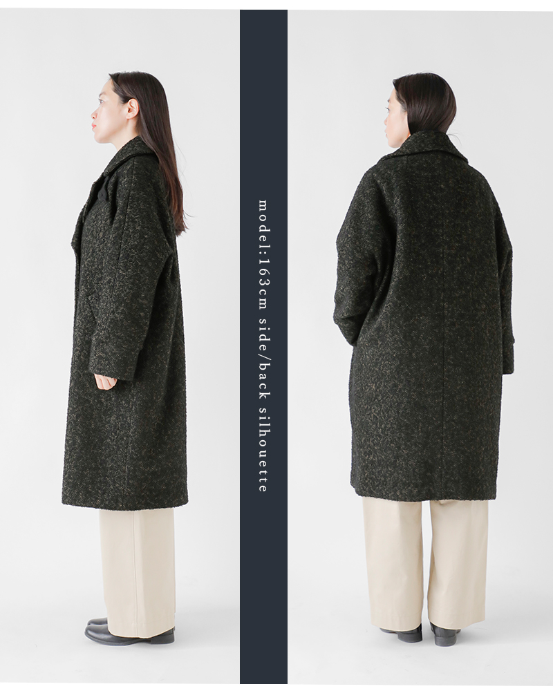 TICCA(ティッカ)ウールミックスツイードテントコートtbea-271