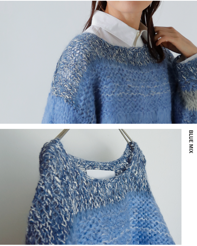 TICCA(ティッカ)モヘアウール混ハンドニットプルオーバーtbea-511