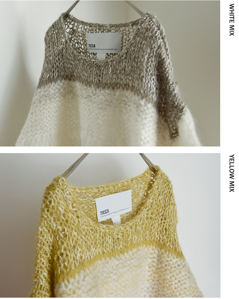 TICCA(ティッカ)モヘアウール混ハンドニットプルオーバーtbea-511