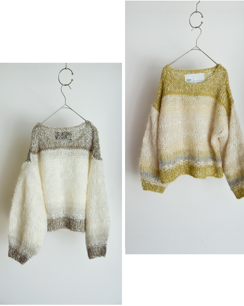 TICCA(ティッカ)モヘアウール混ハンドニットプルオーバーtbea-511