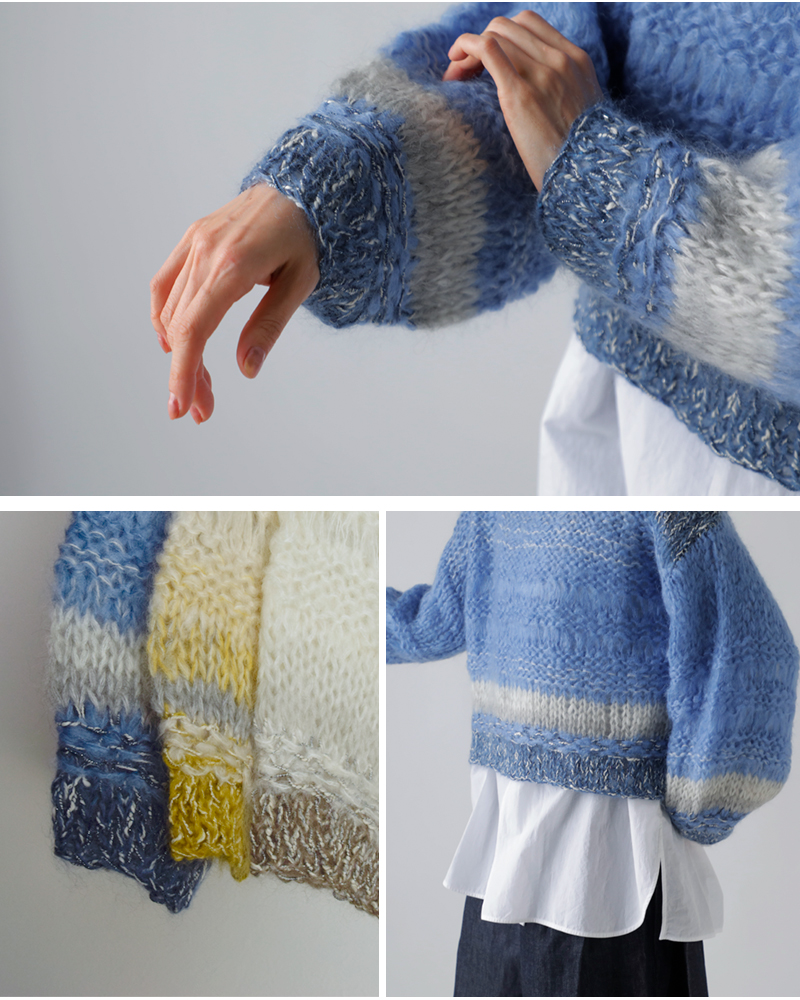 TICCA(ティッカ)モヘアウール混ハンドニットプルオーバーtbea-511