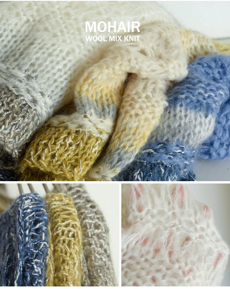 TICCA(ティッカ)モヘアウール混ハンドニットプルオーバーtbea-511