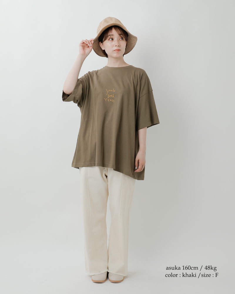 tumugu(ツムグ)コットンDEPEND天竺プリントビッグTシャツtc25209