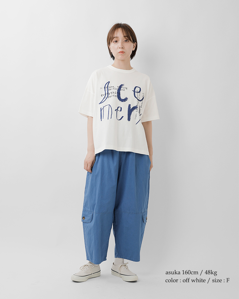 tumugu(ツムグ)コットンBD度詰め天竺プリントTシャツtc25225