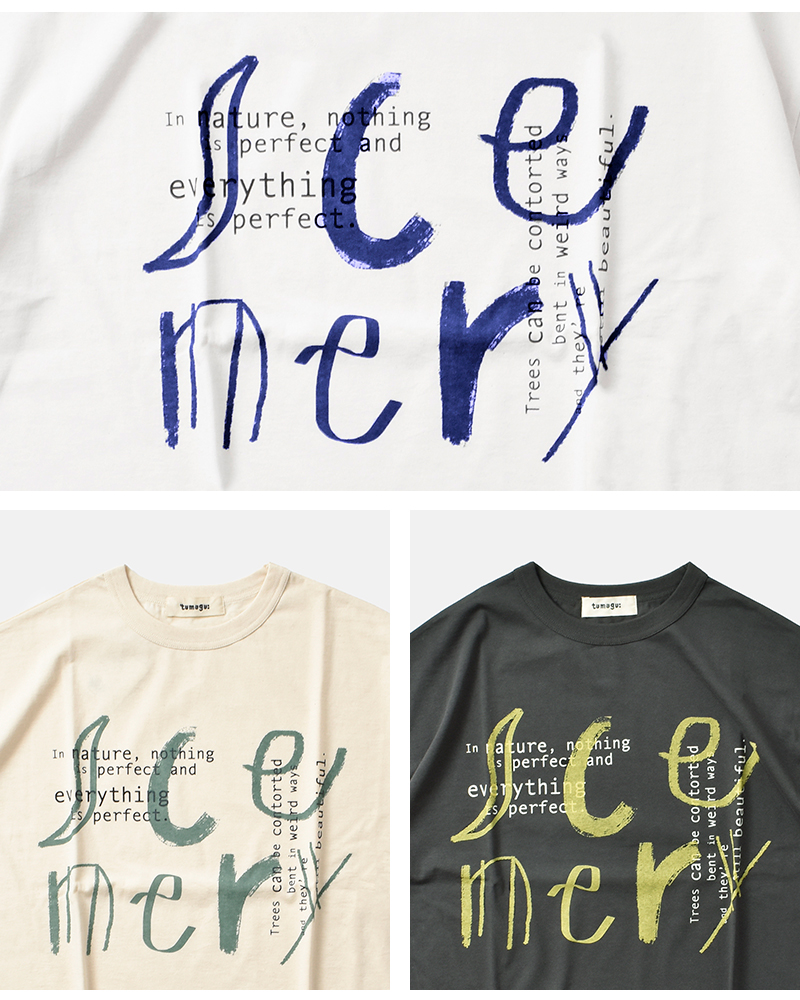 tumugu(ツムグ)コットンBD度詰め天竺プリントTシャツtc25225