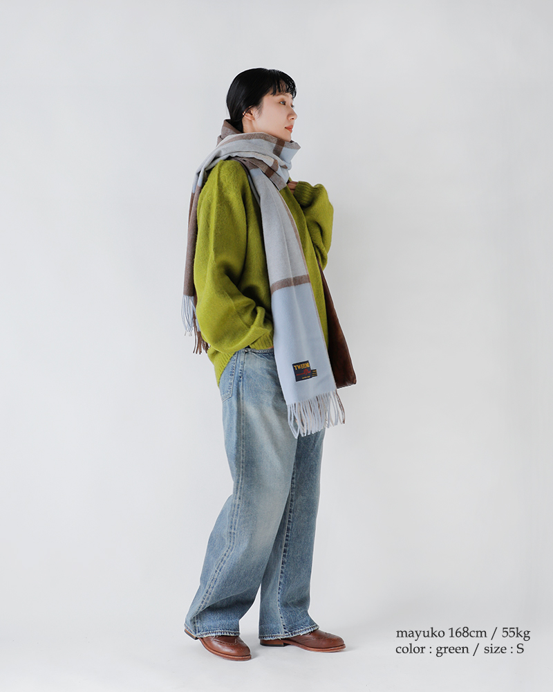 TOWN CRAFT(タウンクラフト)ソリッドシャギーカラークルーネックセーターtc25f011