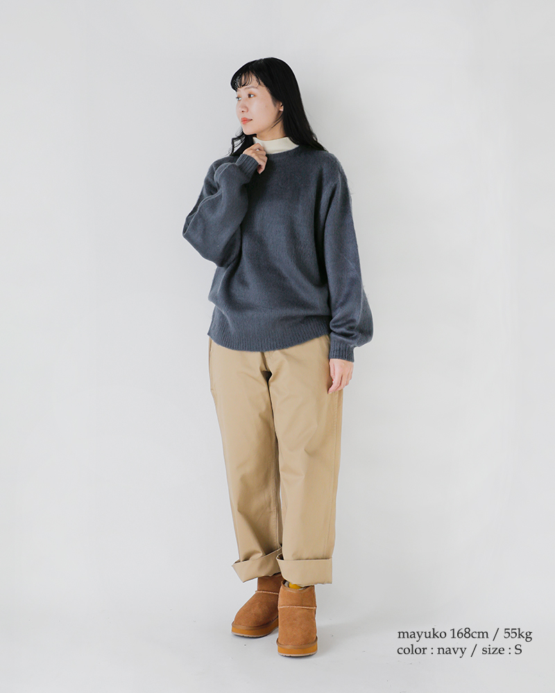 TOWN CRAFT(タウンクラフト)ソリッドシャギーカラークルーネックセーターtc25f011