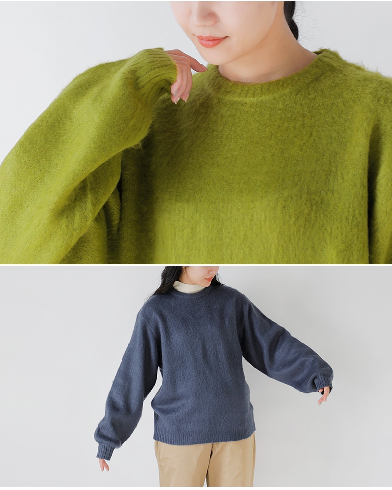 TOWN CRAFT(タウンクラフト)ソリッドシャギーカラークルーネックセーターtc25f011