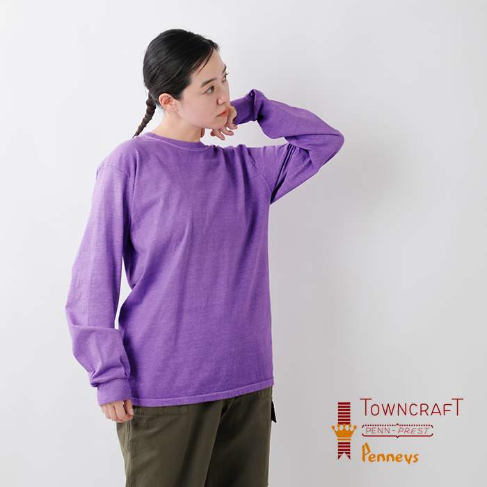 TOWN CRAFT(タウンクラフト)コットン90sピグメントロングスリーブTシャツtc25f019