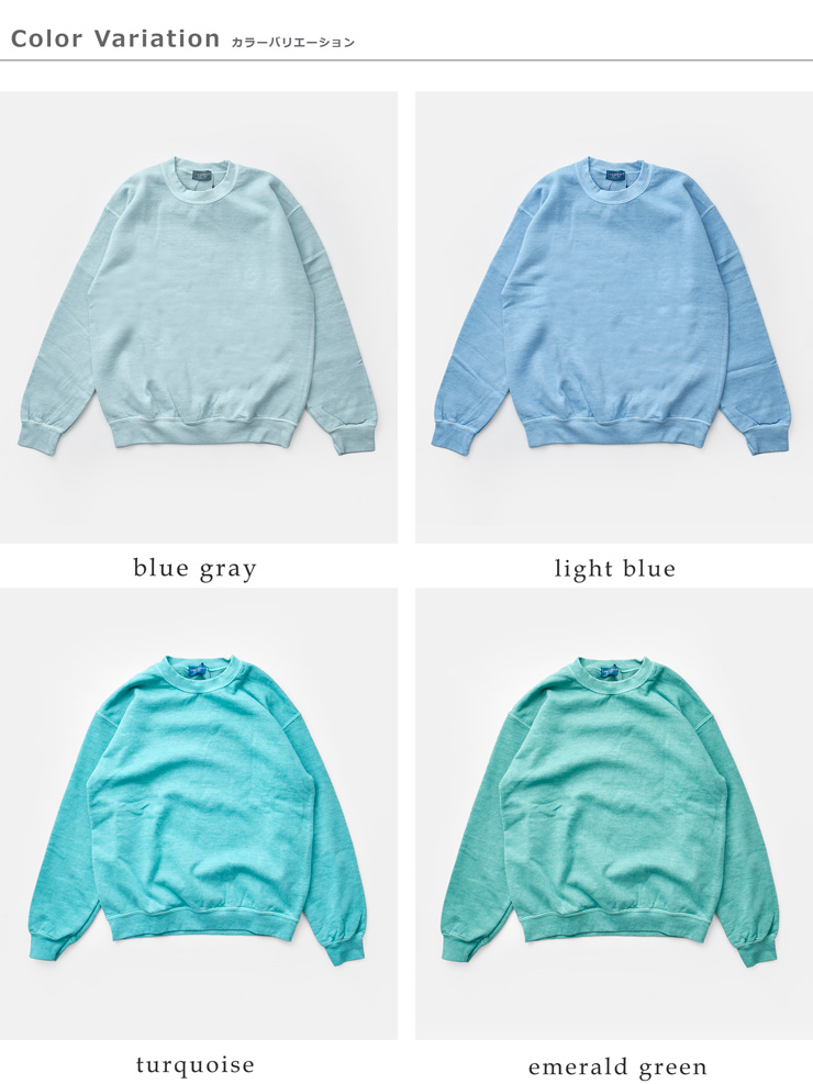 TOWN CRAFT(タウンクラフト)フリース90sピグメントクルーネックスウェットシャツtc25f020