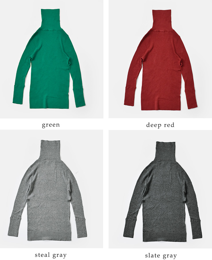 tumugu(ツムグ)コットンリブニットタートルネックプルオーバーtk16426a