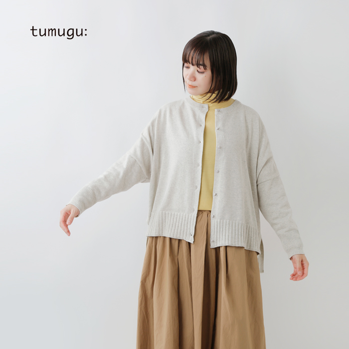 クーポン対象】tumugu ツムグ コットン ランダムリブ ニット