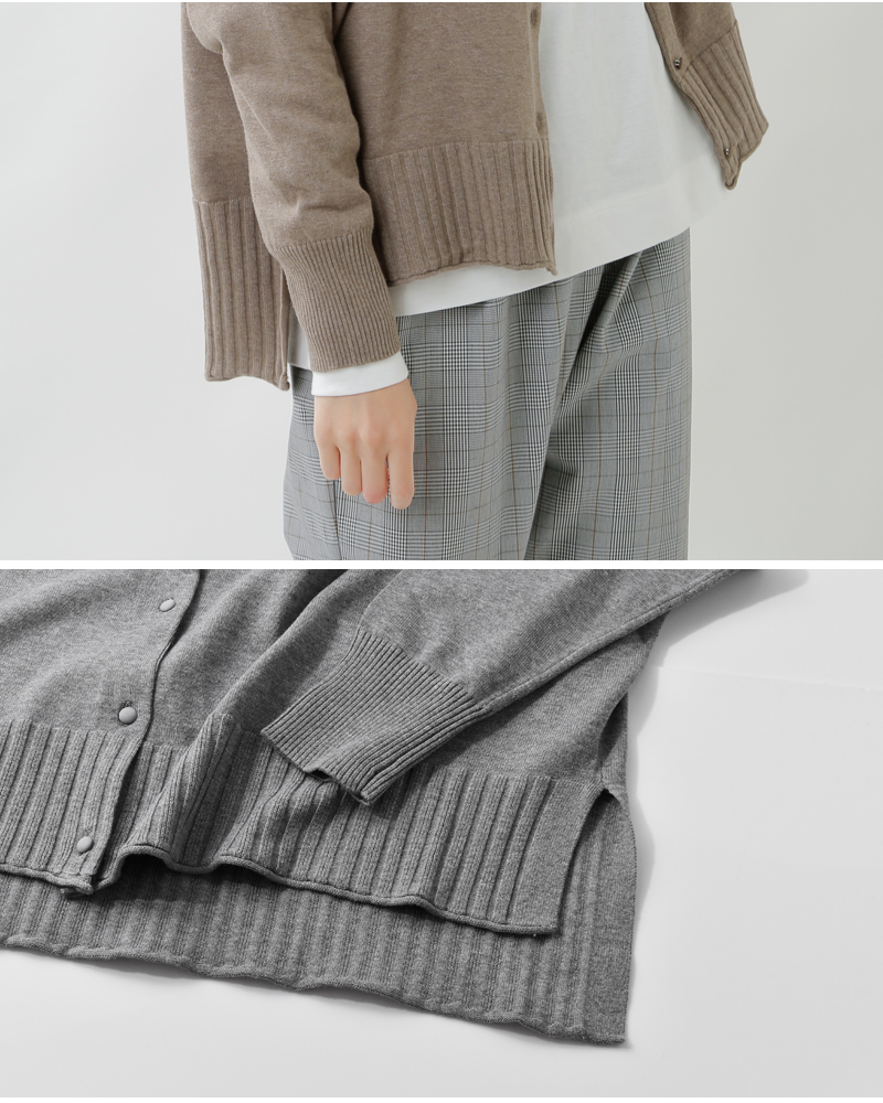 tumugu(ツムグ)コットンランダムリブニットカーディガンtk21302b