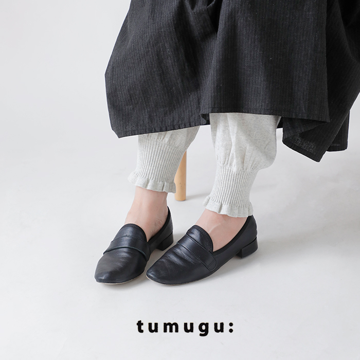 tumugu(ツムグ)ランダムリブニットフリルレギンスtk25303