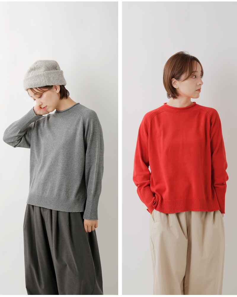 to touch(トゥータッチ)OTAKNITコットンカシミヤラグランスリーブプルオーバーto20k-04