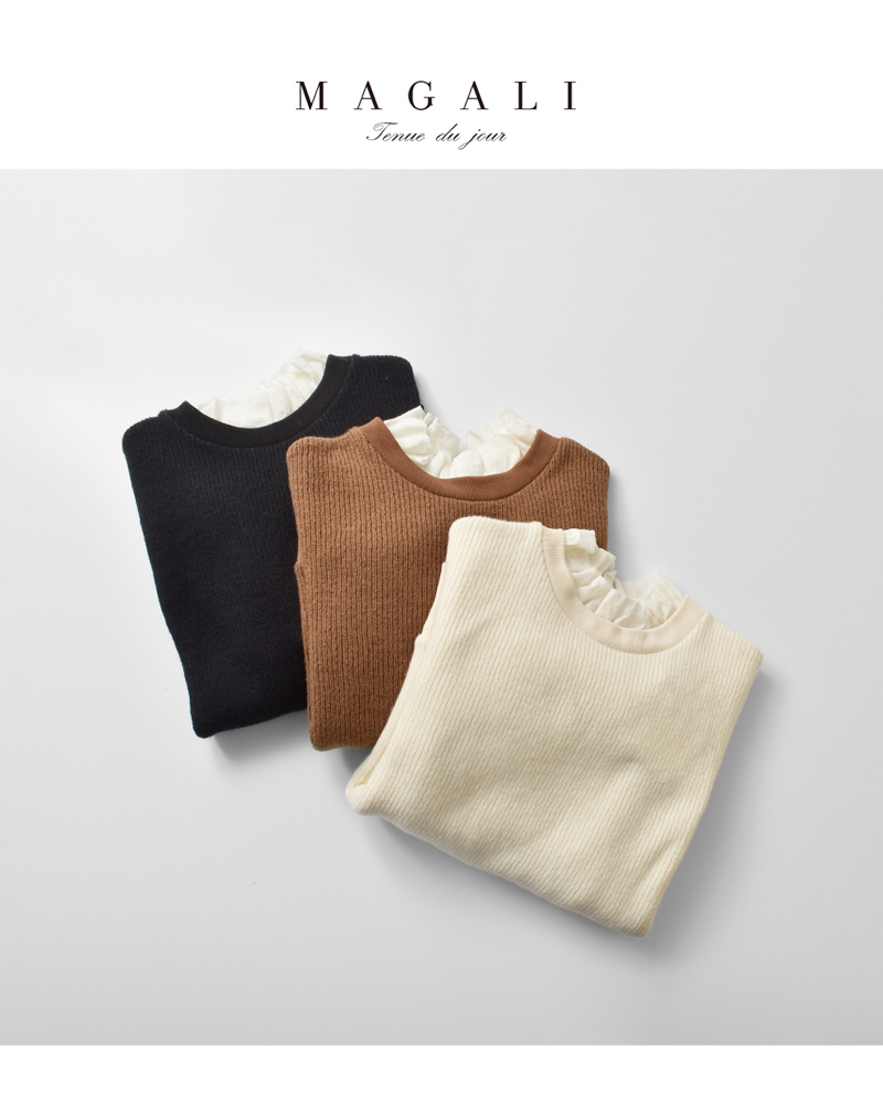 MAGALI(マガリ)クォーターニットフリルプルオーバーtp15