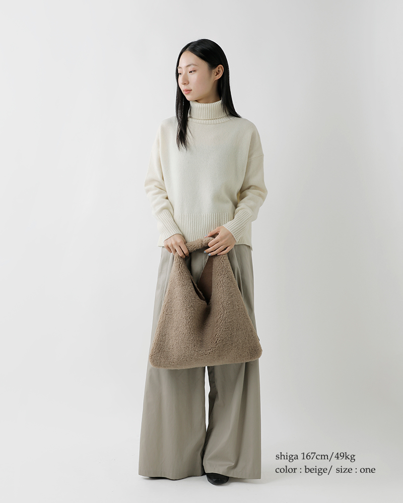 helen moore(ヘレンムーア)フェイクムートンリバーシブルトライアングルトートバッグtriangle-s