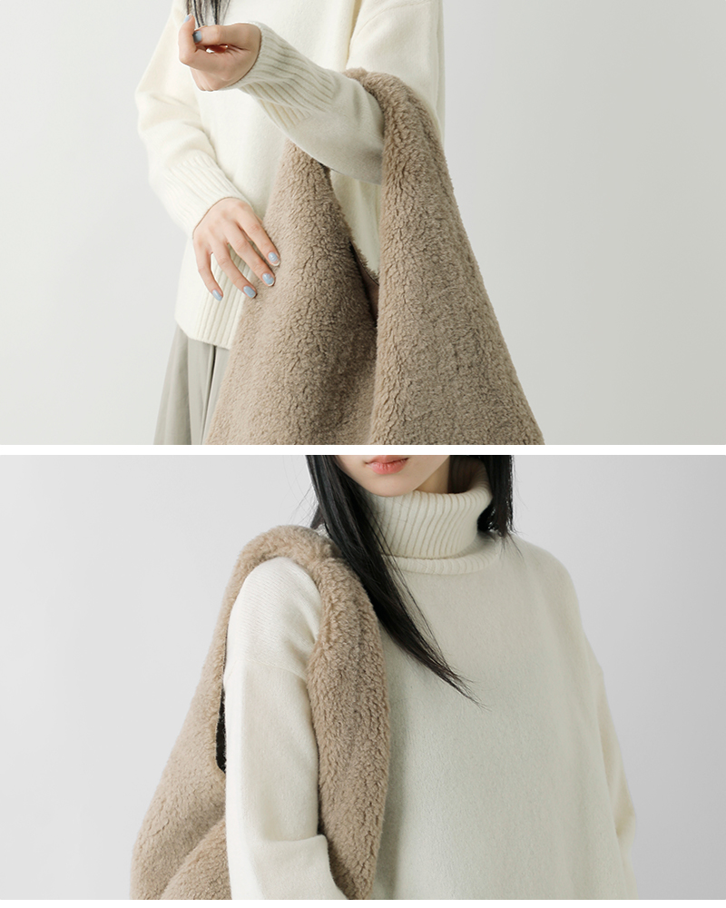 helen moore(ヘレンムーア)フェイクムートンリバーシブルトライアングルトートバッグtriangle-s