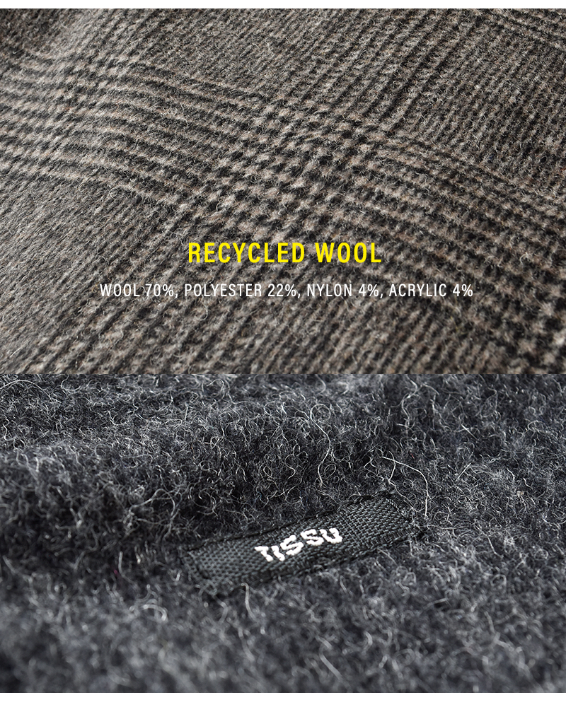 tissu(ティシュ)リニュールビーバーグレンチェックステンカラーコートts253co067